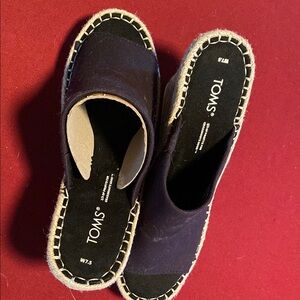 TOMS Navy Espadrille Slip-Ons